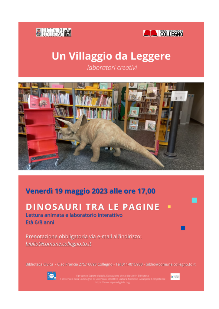 Dinosauri tra le pagine, laboratorio a a Collegno